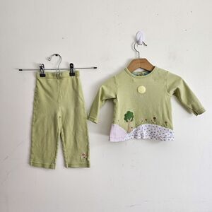 Vintage Moon Beams Baby 12M 2 Piece Set Cotton